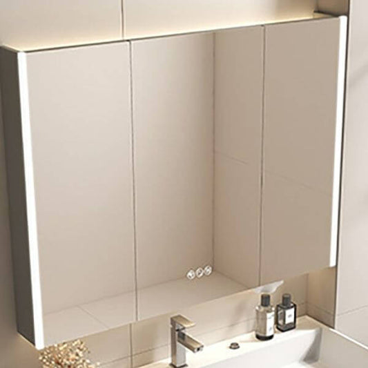 Specular Grey Stainless Steel Frameless Medicine Cabinet Front View