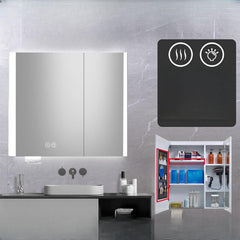 Chalk Stainless Alloy Medicine Cabinet with mirror defogger