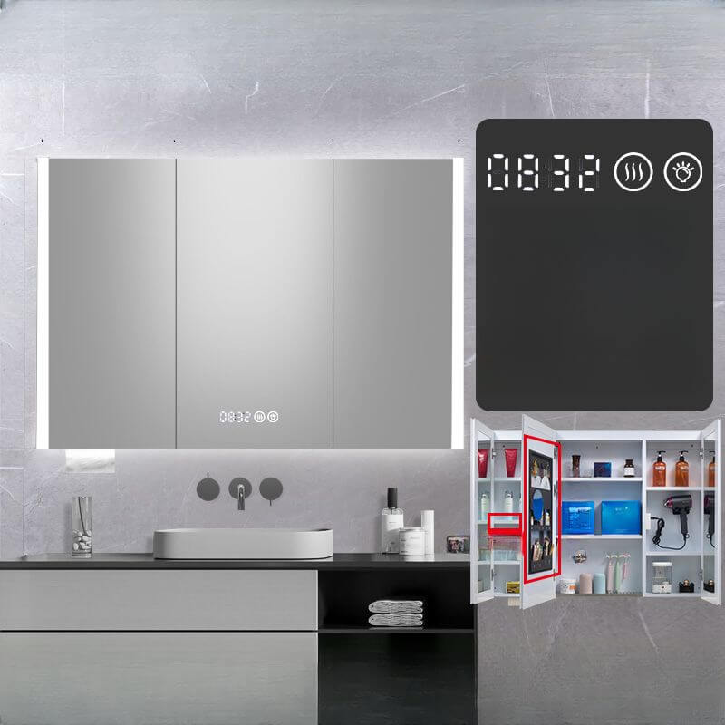 Chalk Stainless Alloy Medicine Cabinet with mirror defogger