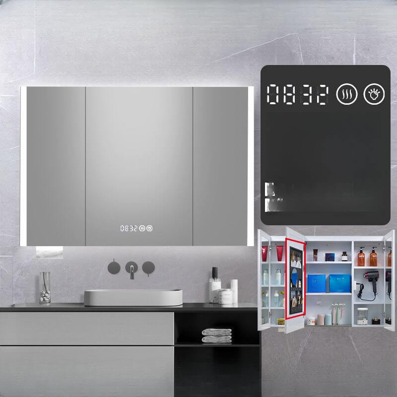 Chalk Stainless Alloy Medicine Cabinet with mirror defogger