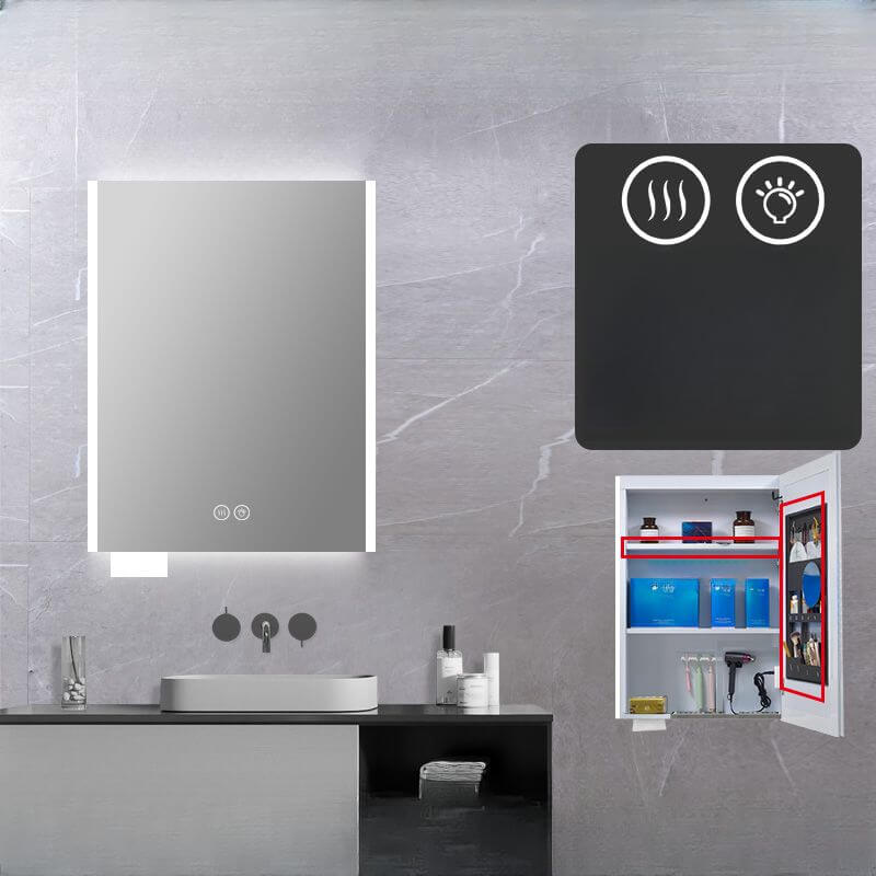 Stylish stainless steel cabinet with clear mirror