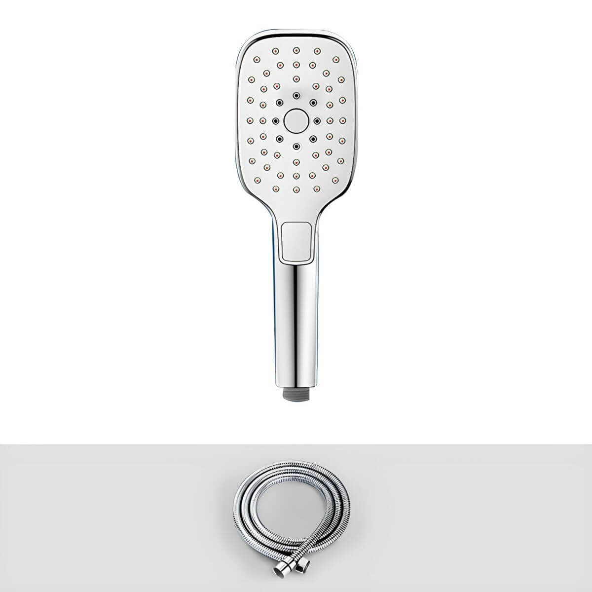 Elegant nickel finish shower head in action