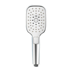 Clean bathroom featuring modern handheld shower head