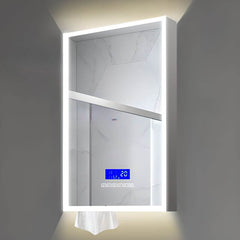 Silver stainless steel medicine cabinet with mirror