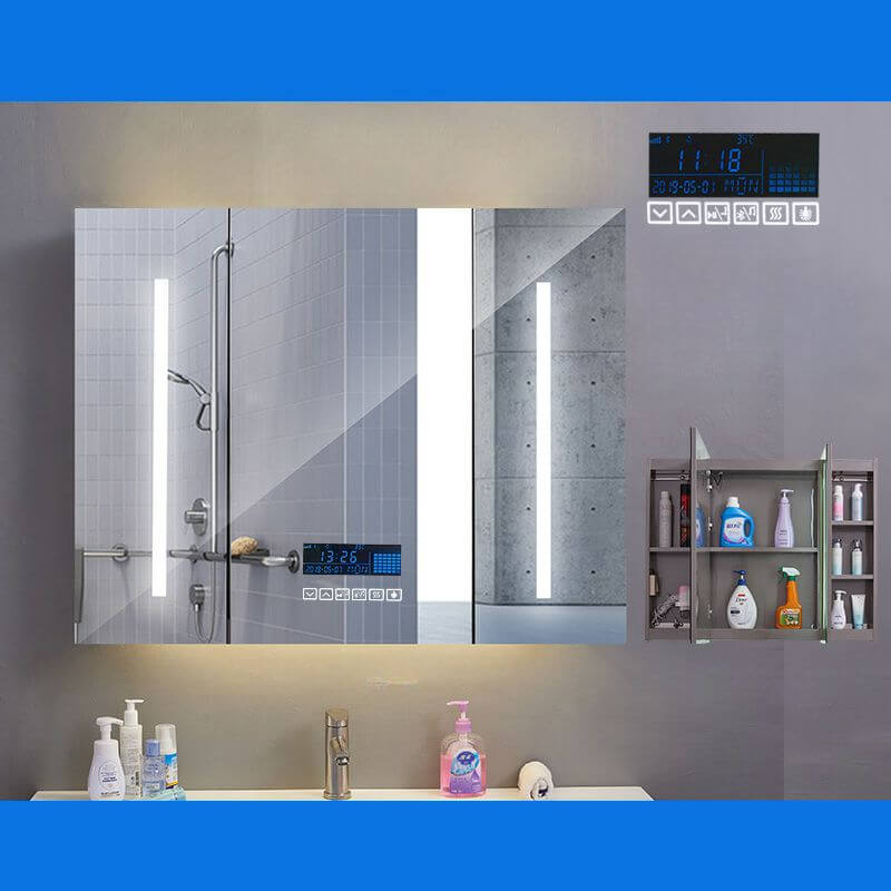 Tri-view mirror medicine cabinet