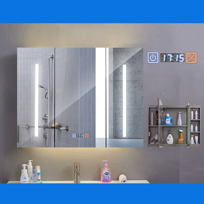 Tri-view mirror medicine cabinet