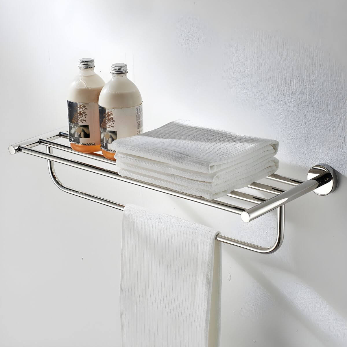 towel bar in silver finish