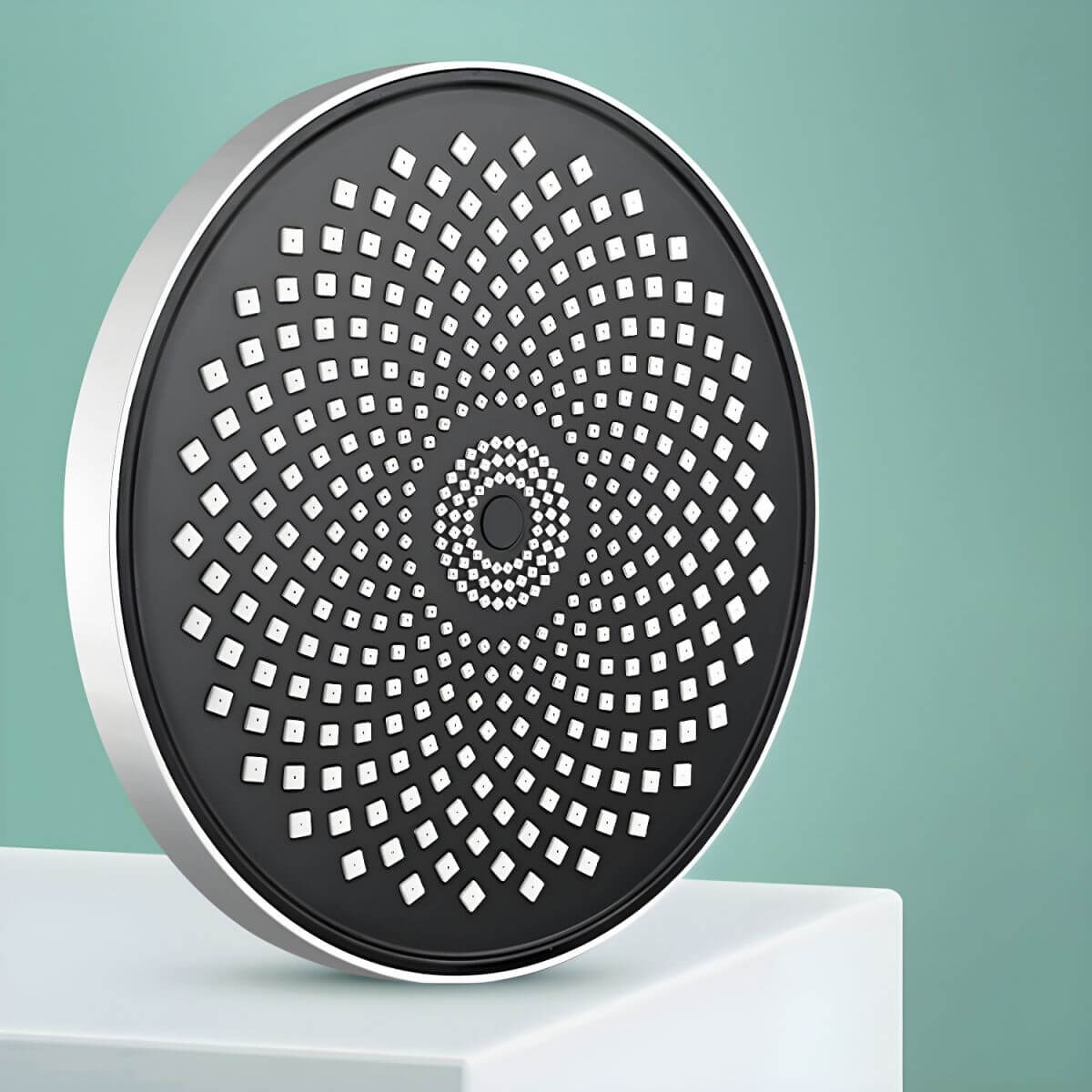 sleek silver shower head for bathroom