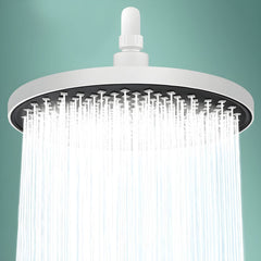 modern round fixed shower head in white