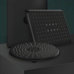 Square fixed shower head in sleek black design