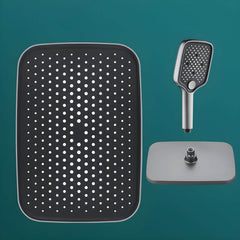 Modern square fixed shower head in black finish