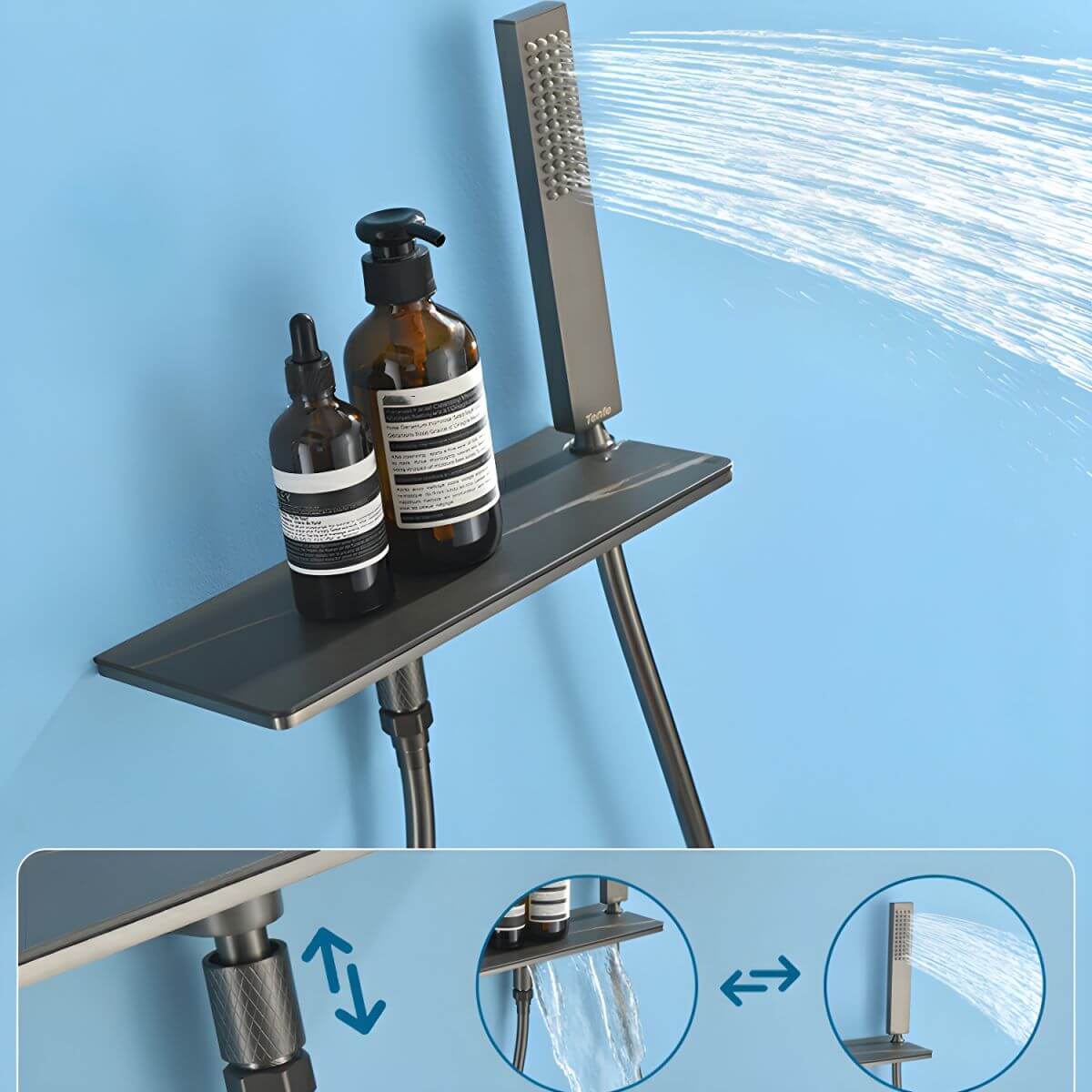 Adjustable Ceiling Mounted Shower System in modern bathroom