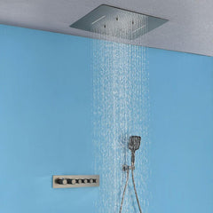 Copper shower system with grey finish