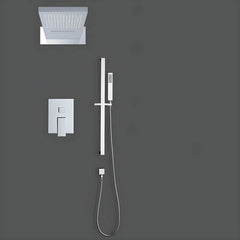 Black adjustable shower head with three spray patterns