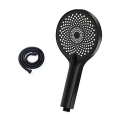 Silver handheld shower head with various spray options