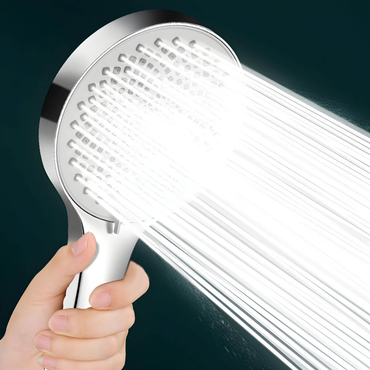 Handheld shower head with three spray patterns