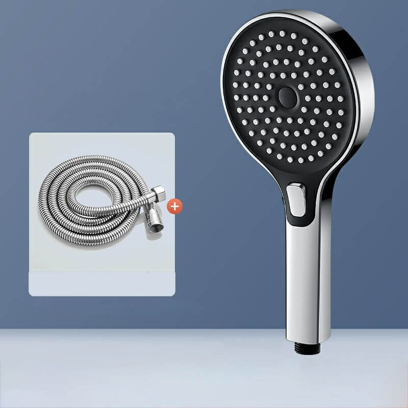 Sleek handheld shower head with durable plastic material