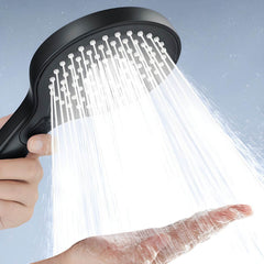 Black handheld shower head styled for elegance