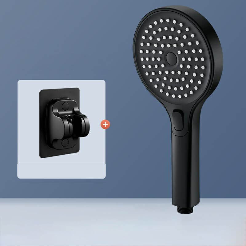 Stylish modern handheld shower head in black and silver finishes