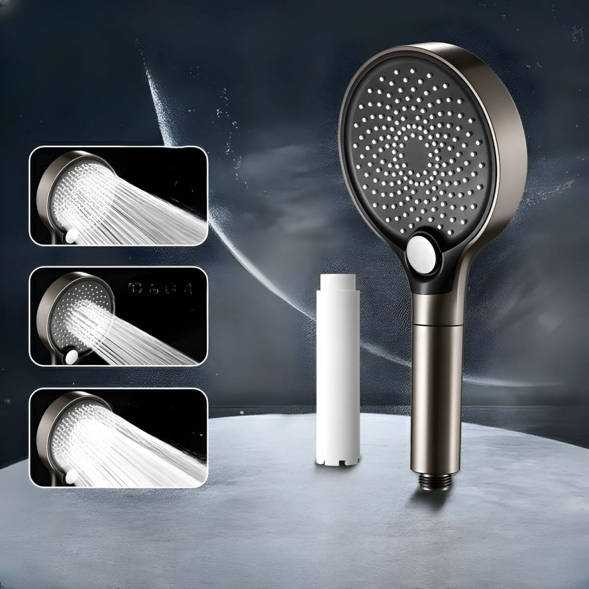 Wall mounted round handheld shower head