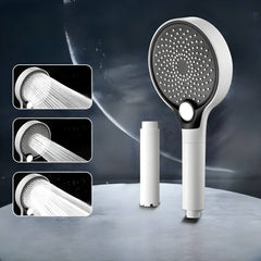 Sleek silver handheld shower head design