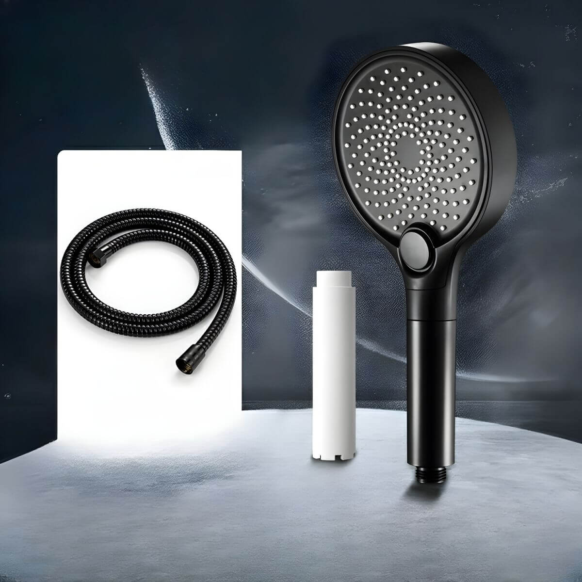 Wall mounted round handheld shower head