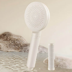 Round modern handheld shower head in white finish