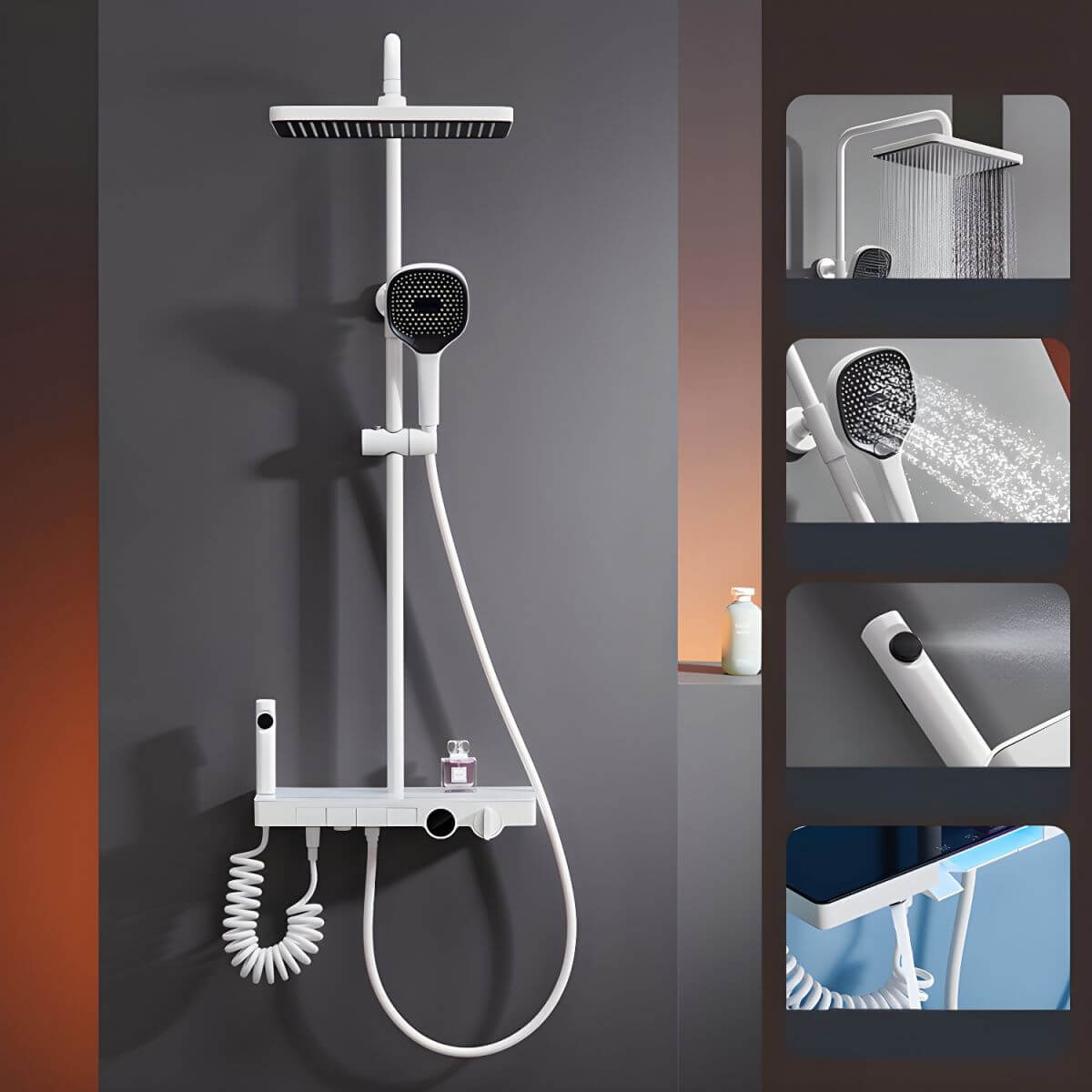 Adjustable Spray Pattern Shower Faucet with Dual Heads