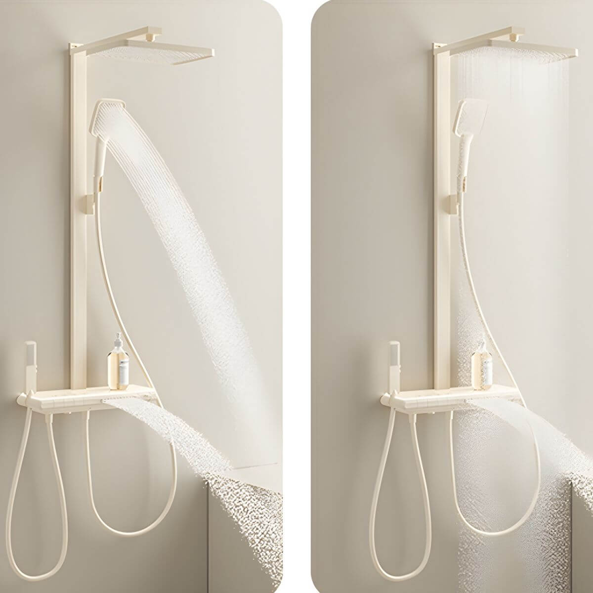 Cream finish shower head