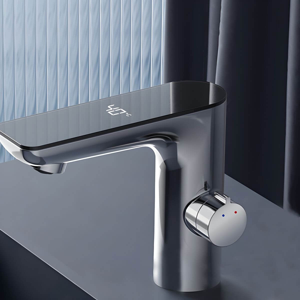 Touch-Controlled Grey Metal Faucet