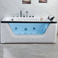 Illuminated bathtub with heater and body jets