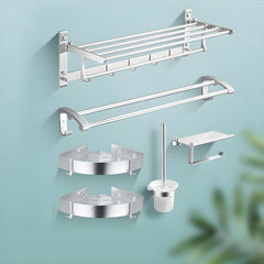 Aluminium Bathroom Hardware Set 6-piece in silver finish