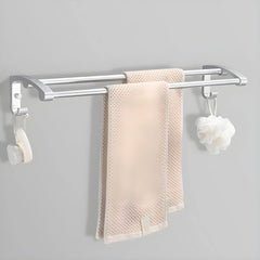 Aluminium towel rack mounted on wall