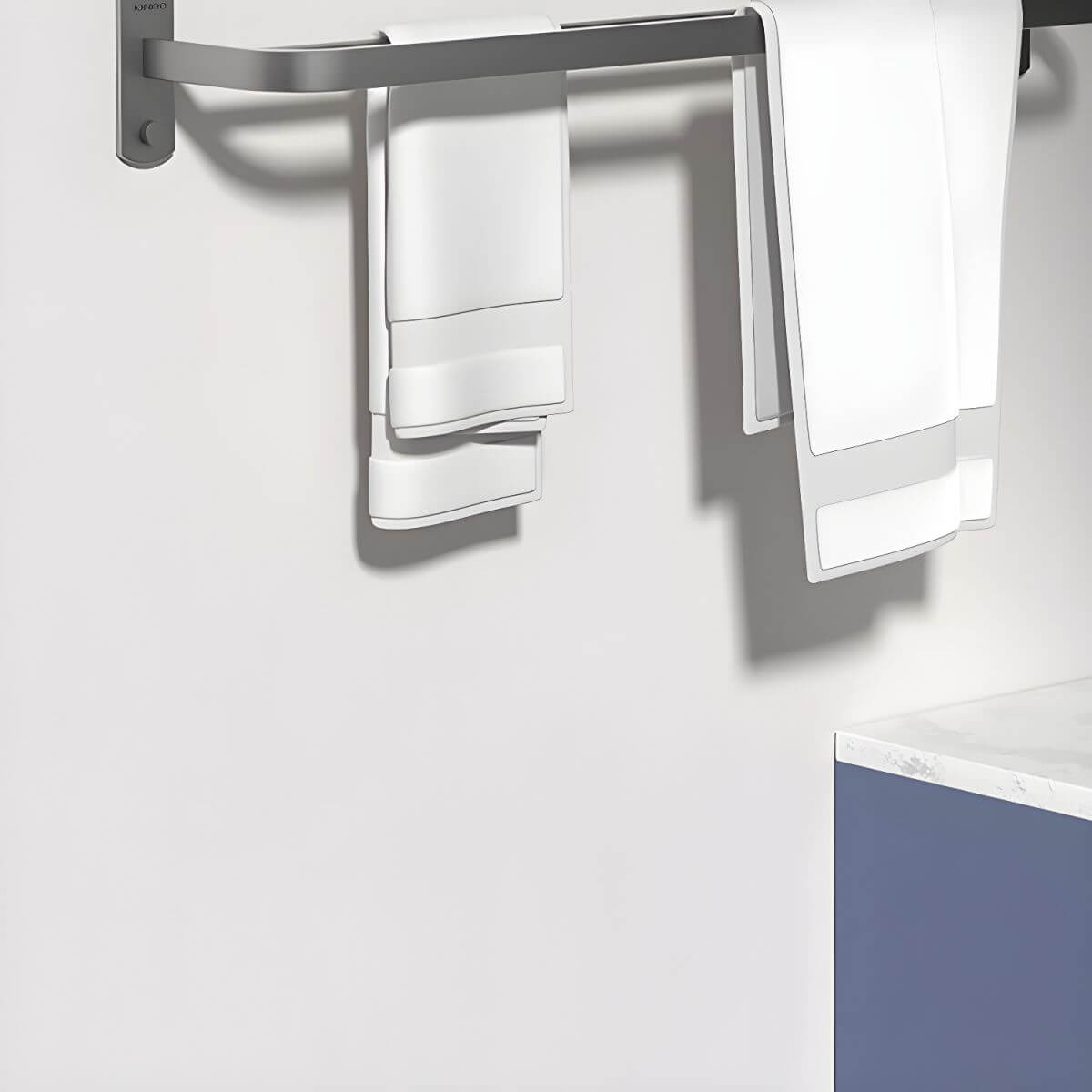 Rust-resistant aluminum bathroom accessories in grey