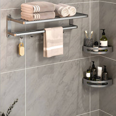 Versatile bathroom accessory set in grey