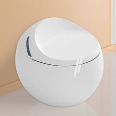 White round bidet with heated seat