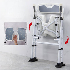 Azure adjustable height shower chair with handle