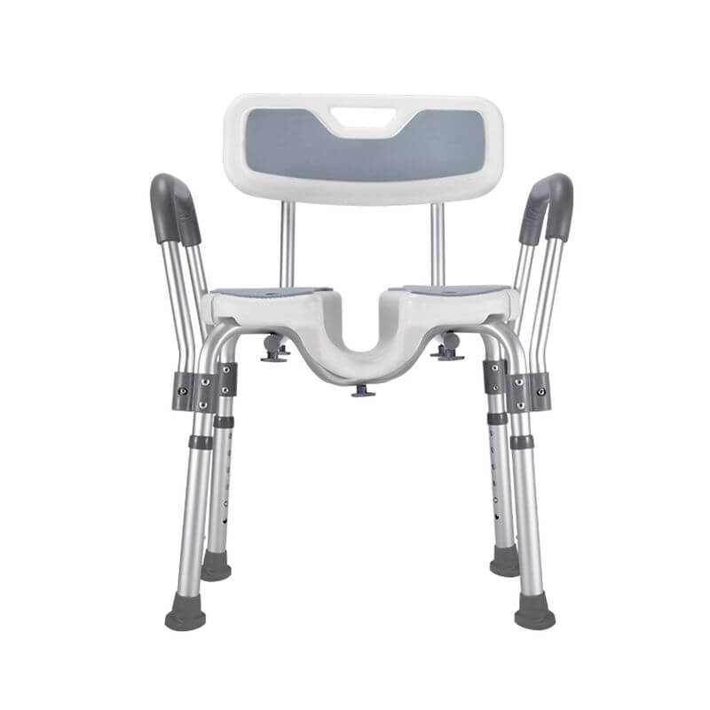 Adjustable height feature of shower chair