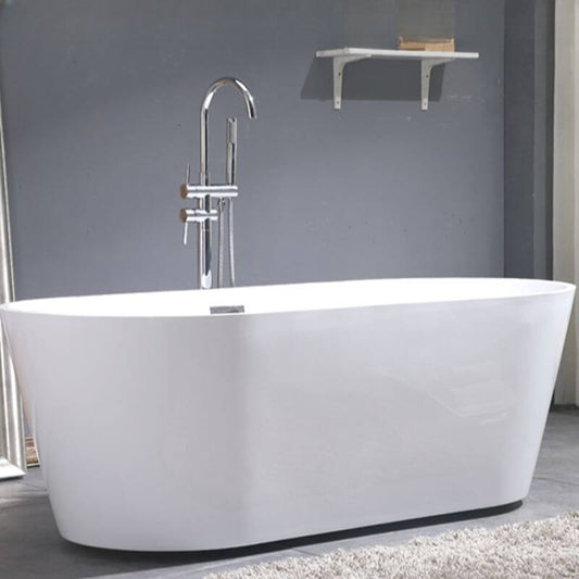 Back to Wall White Soaking Freestanding Bathtub