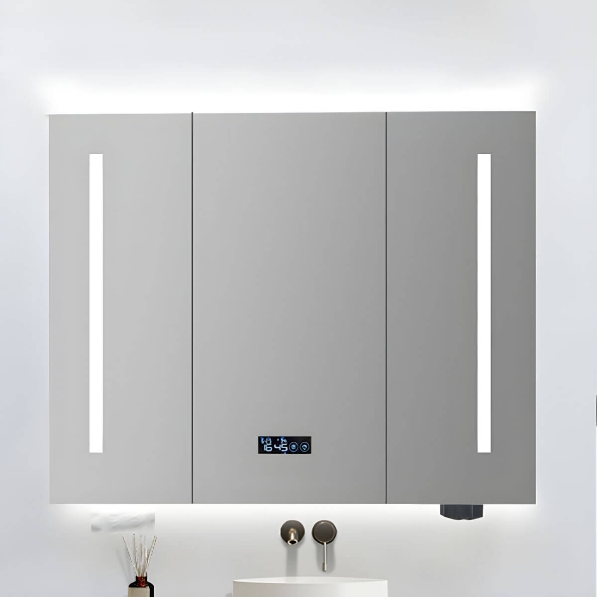 Different sizes of black aluminum medicine cabinets