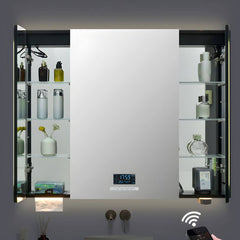 Modern design medicine cabinet in a stylish bathroom