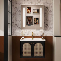 Black base bathroom vanity with modern design