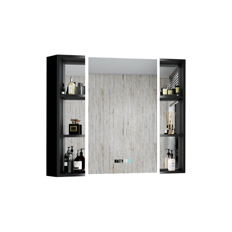 Spacious black frameless cabinet interior