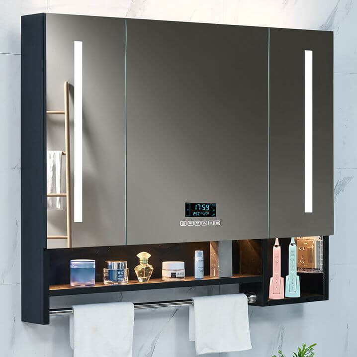 medicine cabinet with electrical outlet