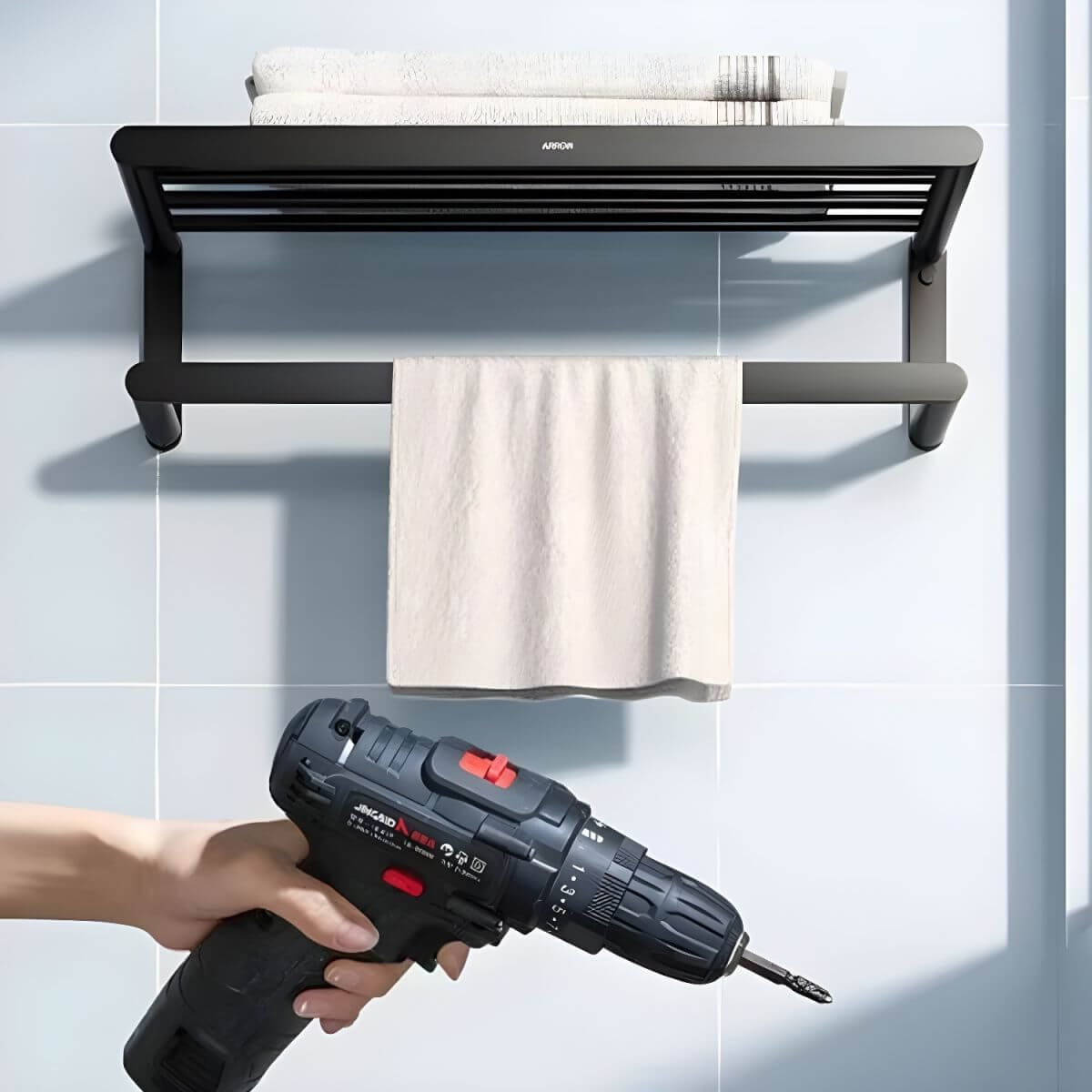 Stylish Black Towel Rack