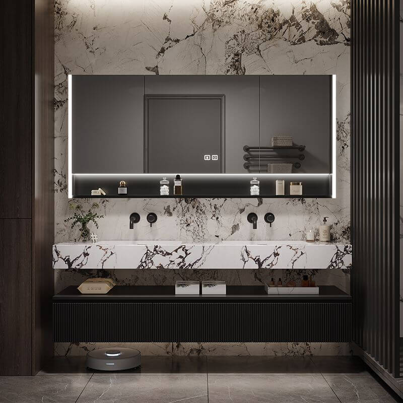 Sleek wall-mounted bathroom vanity