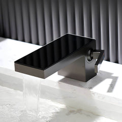 brass waterfall vessel sink faucet with modern design