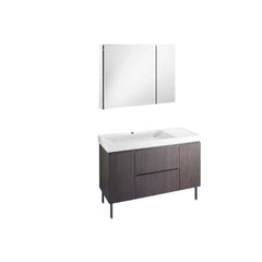 Sleek design of a free-standing bathroom vanity