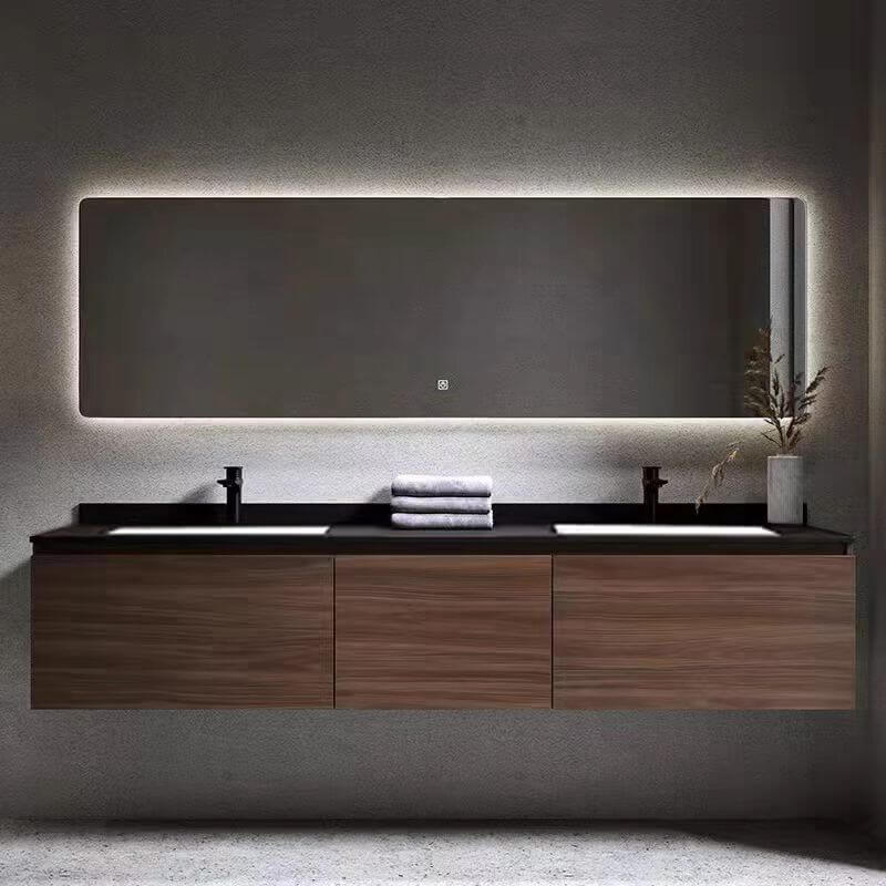 Contemporary bathroom decor with vanity