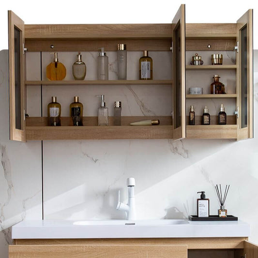 Elegant modern bathroom vanity with stone countertop